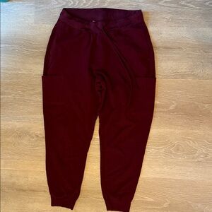 Women's Burgundy Jogger Scrub Pants